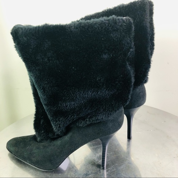 MICHAEL ANTONIO NWT Black boots faux suede fur 4” heelSIZE: 7.5 - Picture 3 of 7